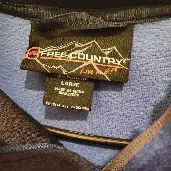 Free Country Men's Blue Size Large Soft Shell Hooded Jacket - Picture 5 of 9